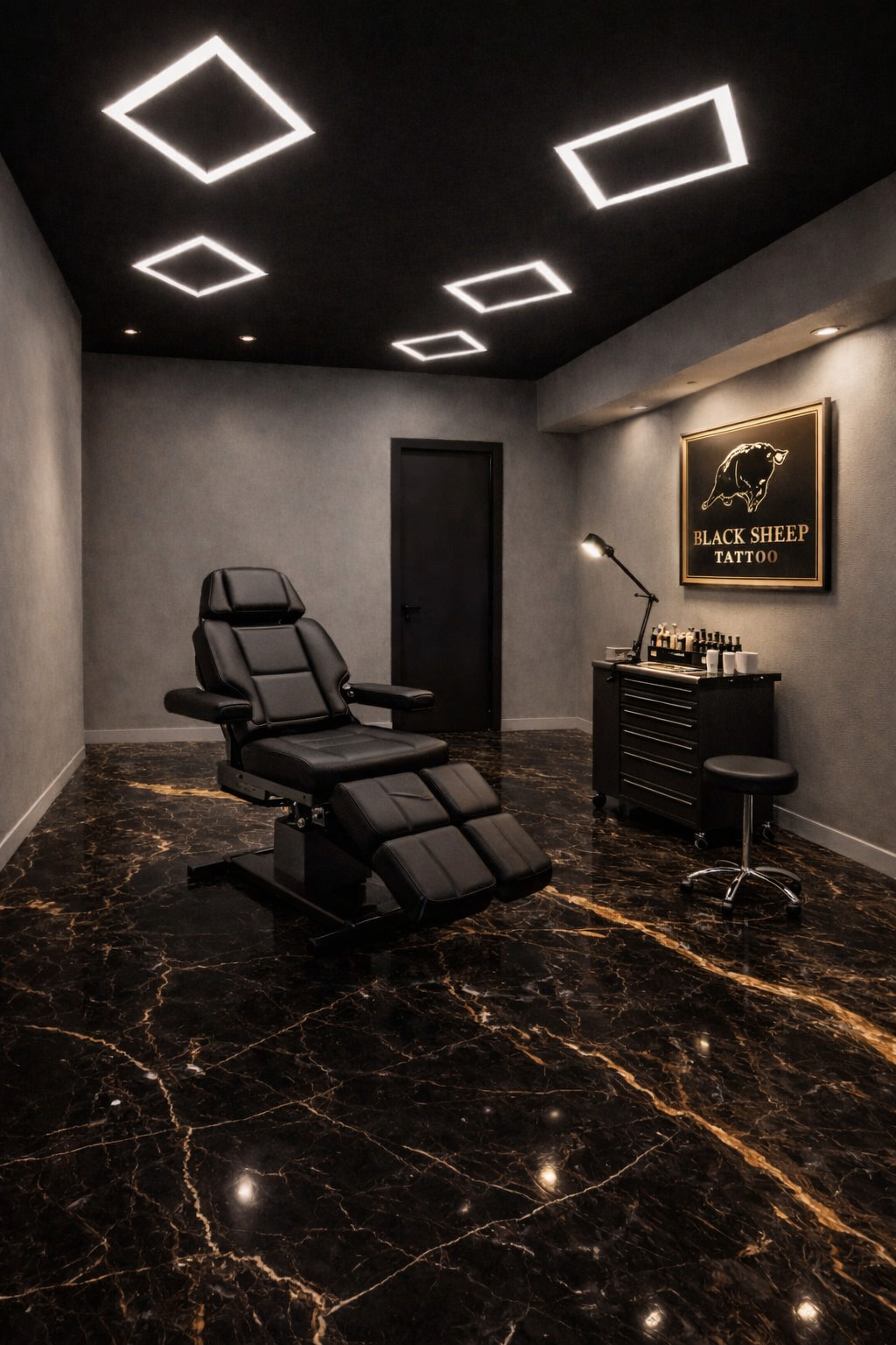 Tattoo artist Christos inside the Kos studio